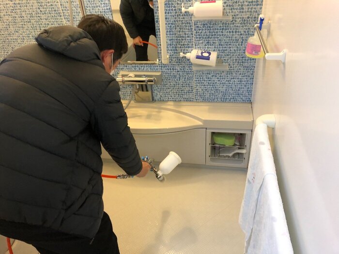 デイサービスお風呂の光触媒コーティング